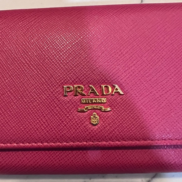 💯Authentic Prada Leather Saffiano Pink Peonia-Begonia Wallet - Picture 2 of 15